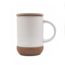 15oz de caneca de café em cerâmica de impressão personalizada com fundo de cortiça e tampa